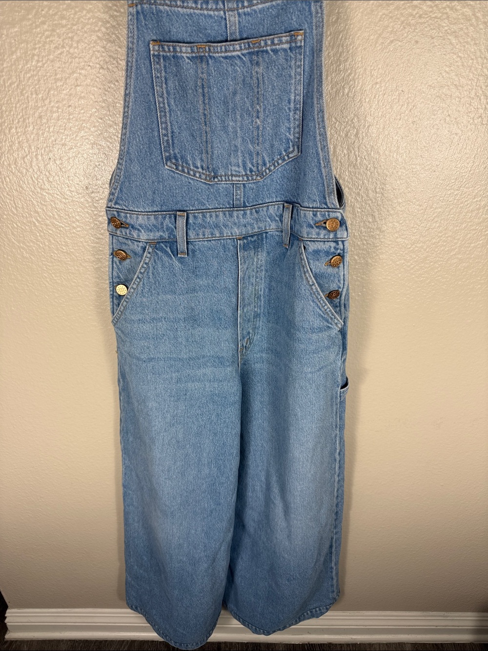 MOTHER Snacks The Sugar Cone Heel Overalls in All You Can Eat - Picture 7 of 10